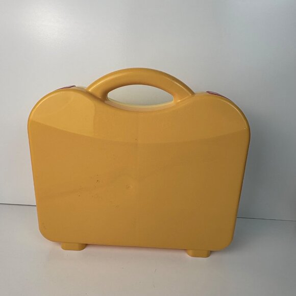 Lego Yellow Travel Carrying Case Red Latches With Lego Lot - Picture 7 of 9